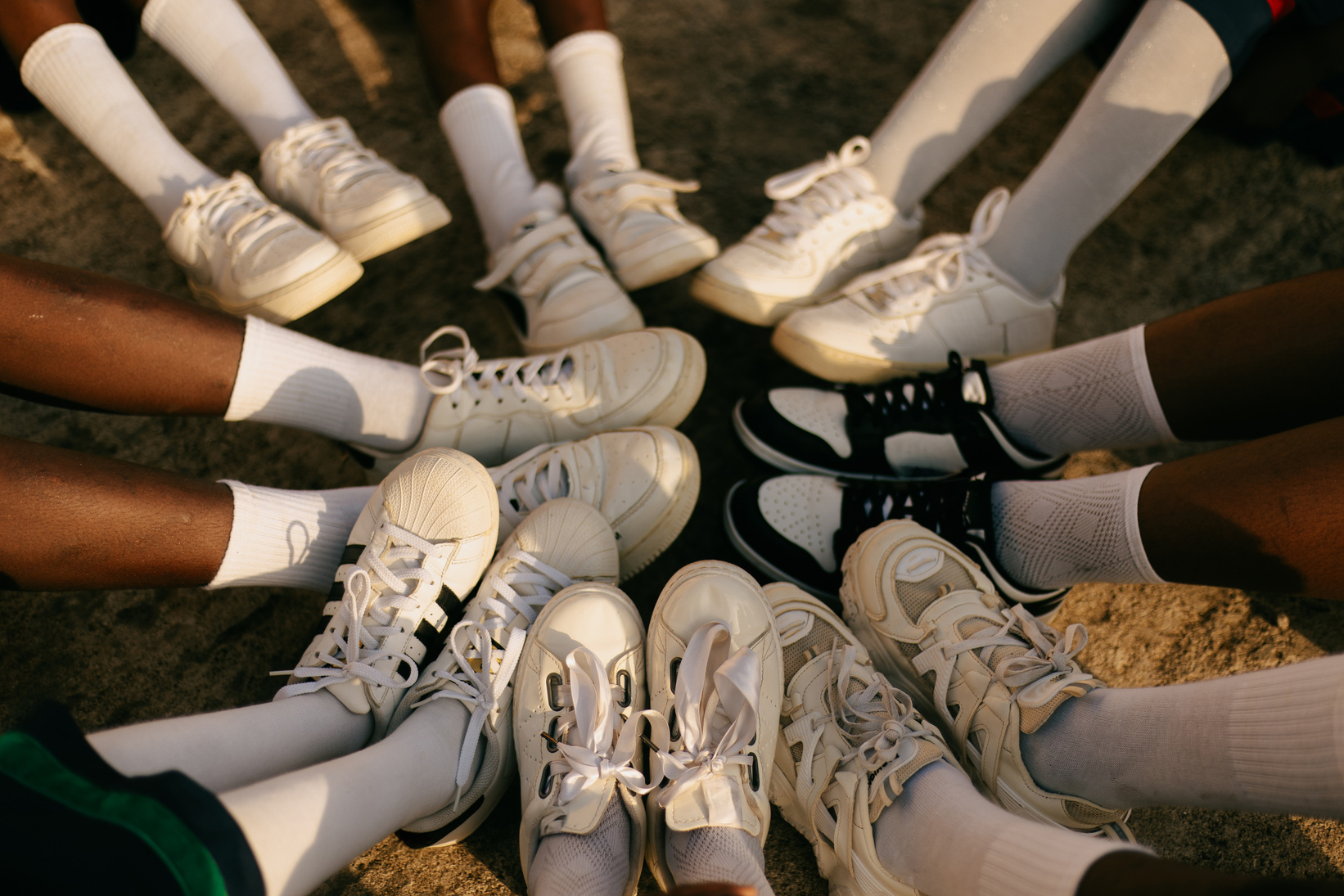 Students standing in a circle